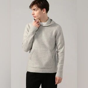 James Perse Soft Thick Cashmere Hoodie Sweater Sweatshirt Sz 0 XS Mens Gray